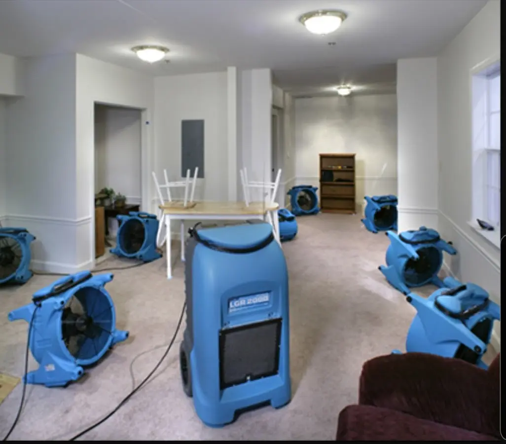 Air movers and dehumidifier setup for Water Damage Restoration in Oak Ridge
